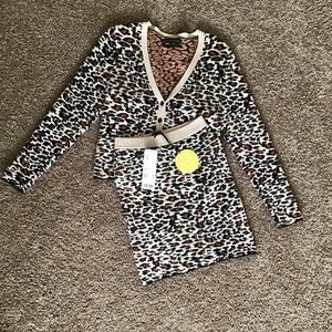 Urban outfitters Jodi cheetah miniskirt &cardigan